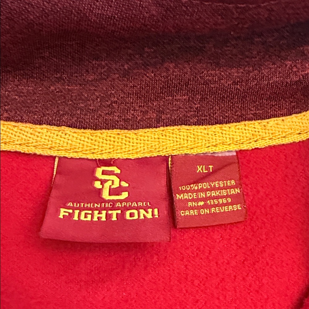 Men's Cardinal USC Trojans Big & Tall Mesh Yoke Quarter-zip- pullover - Picture 7 of 14